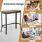 Rustic Brown Narrow Side End Table with Steel Frame Perfect for Living Room and Bedroom